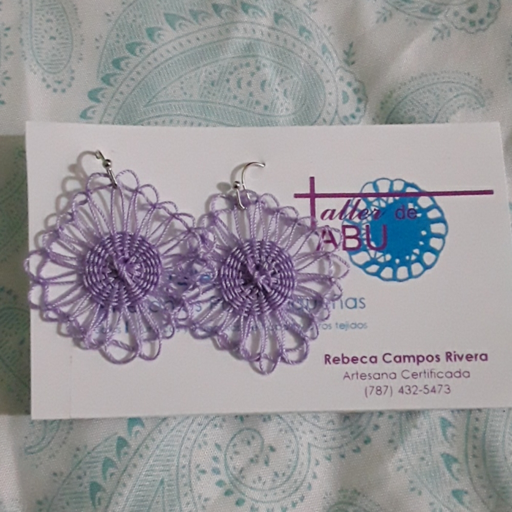 Handmade lilac earrings